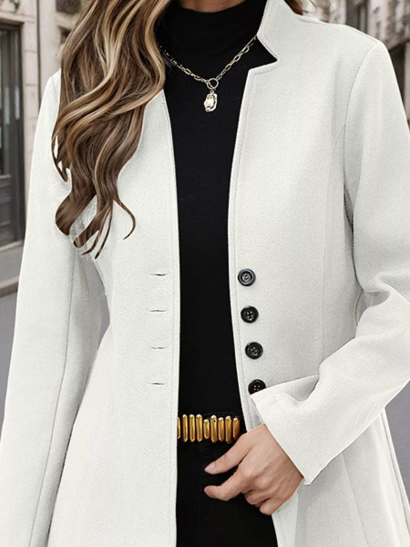 Button Up Long Sleeve Coat