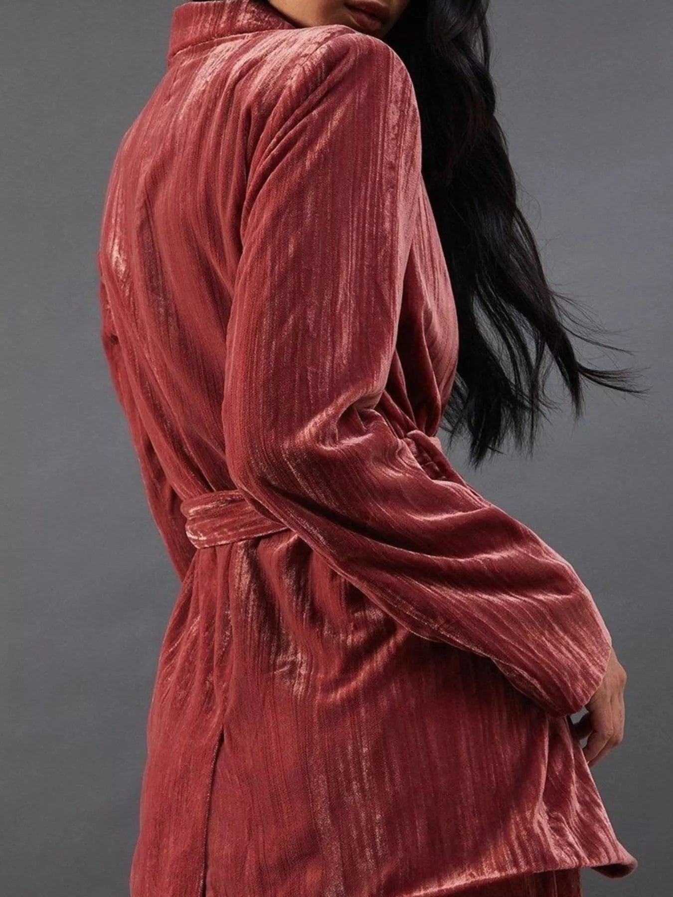 Velvet Lapel Collar Blazer & Pants Set