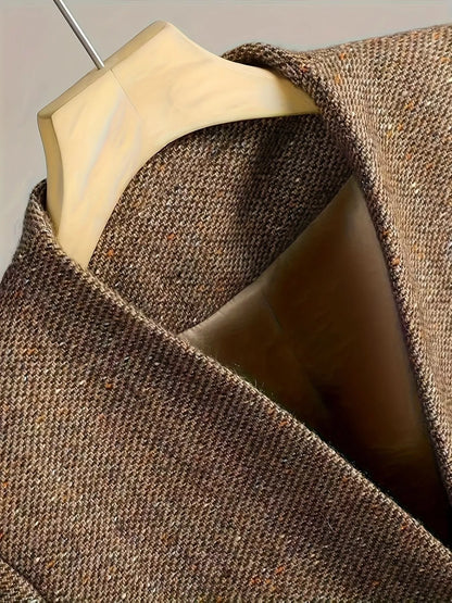 Flower One Button Long Sleeve Blazer