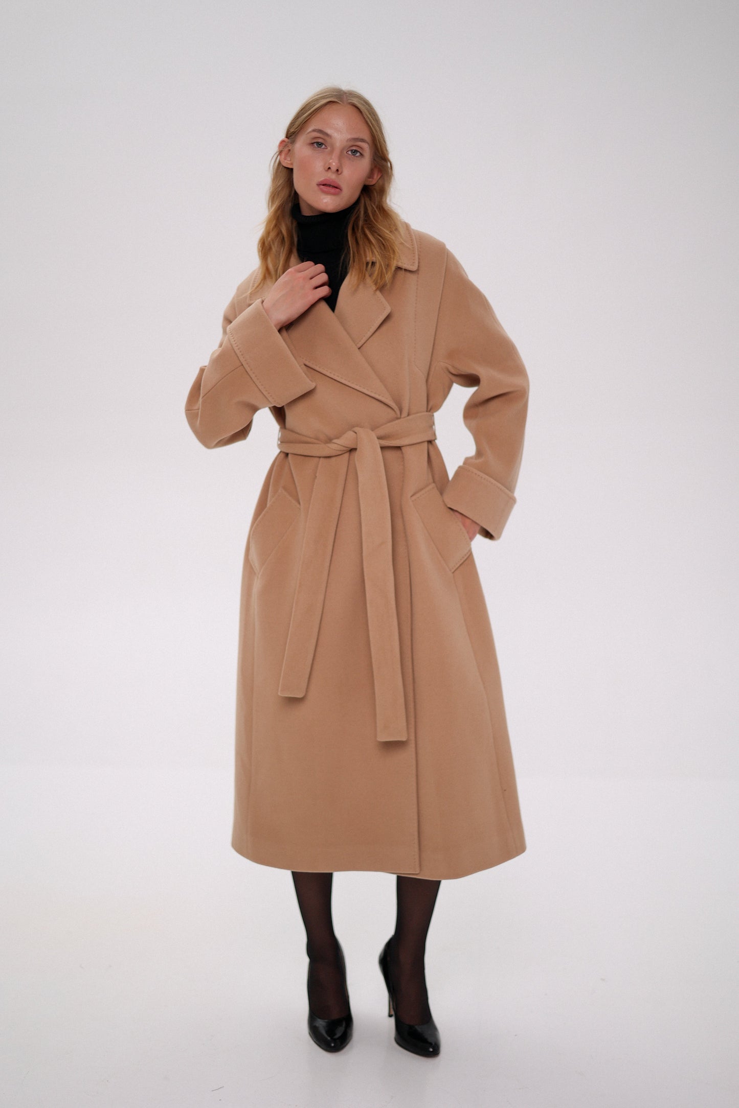 Florence Classic Cashmere Wool Blend Overcoat Camel