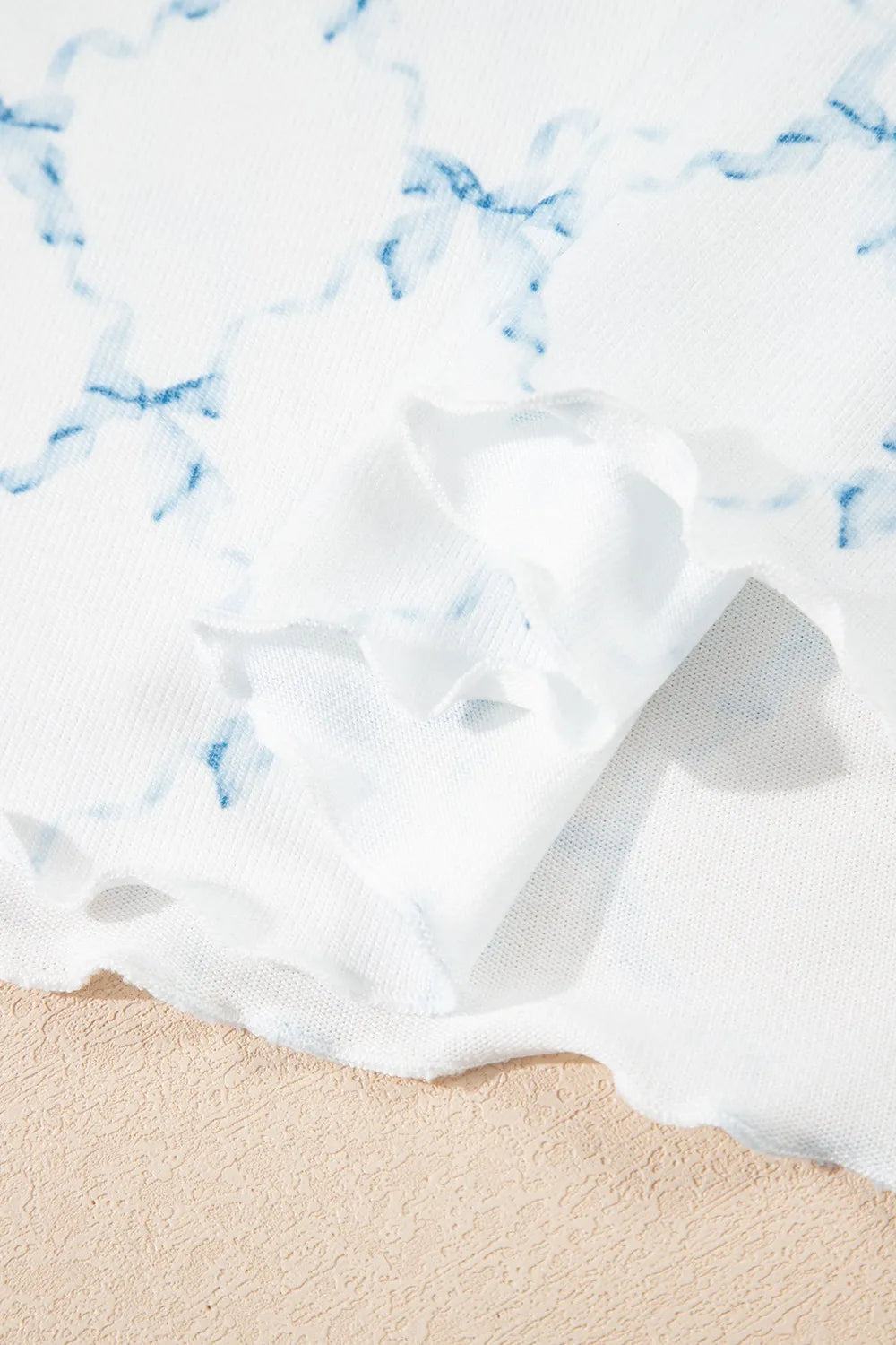 Printed Round Neck Top and Shorts Two-Piece Lounge Set