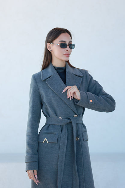Alaska Classic Cashmere Blend Overcoat in Grey