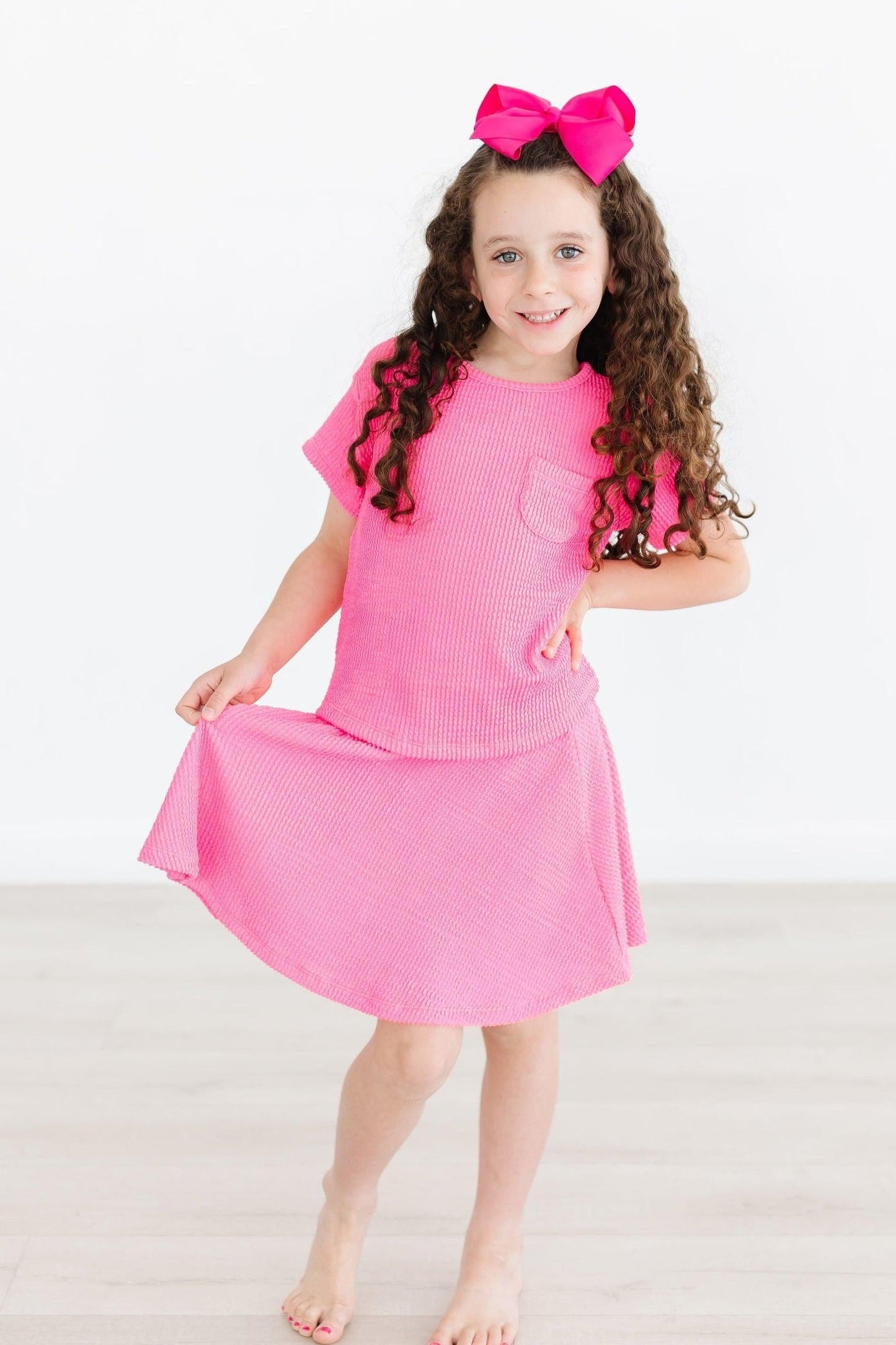 Neon Pink Scrunchy Twirl Skort