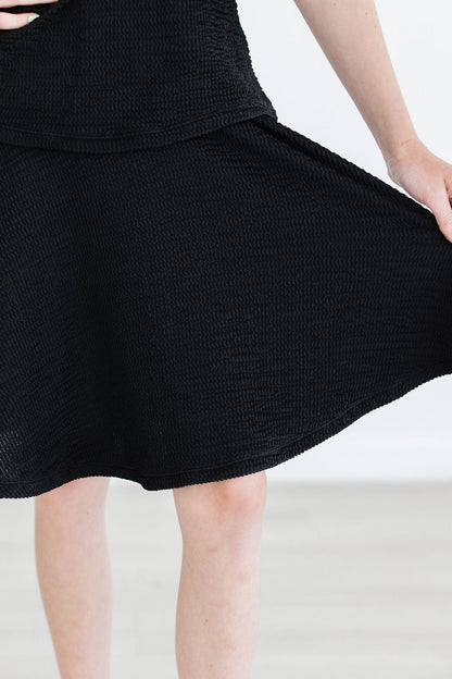 Black Scrunchy Twirl Skort