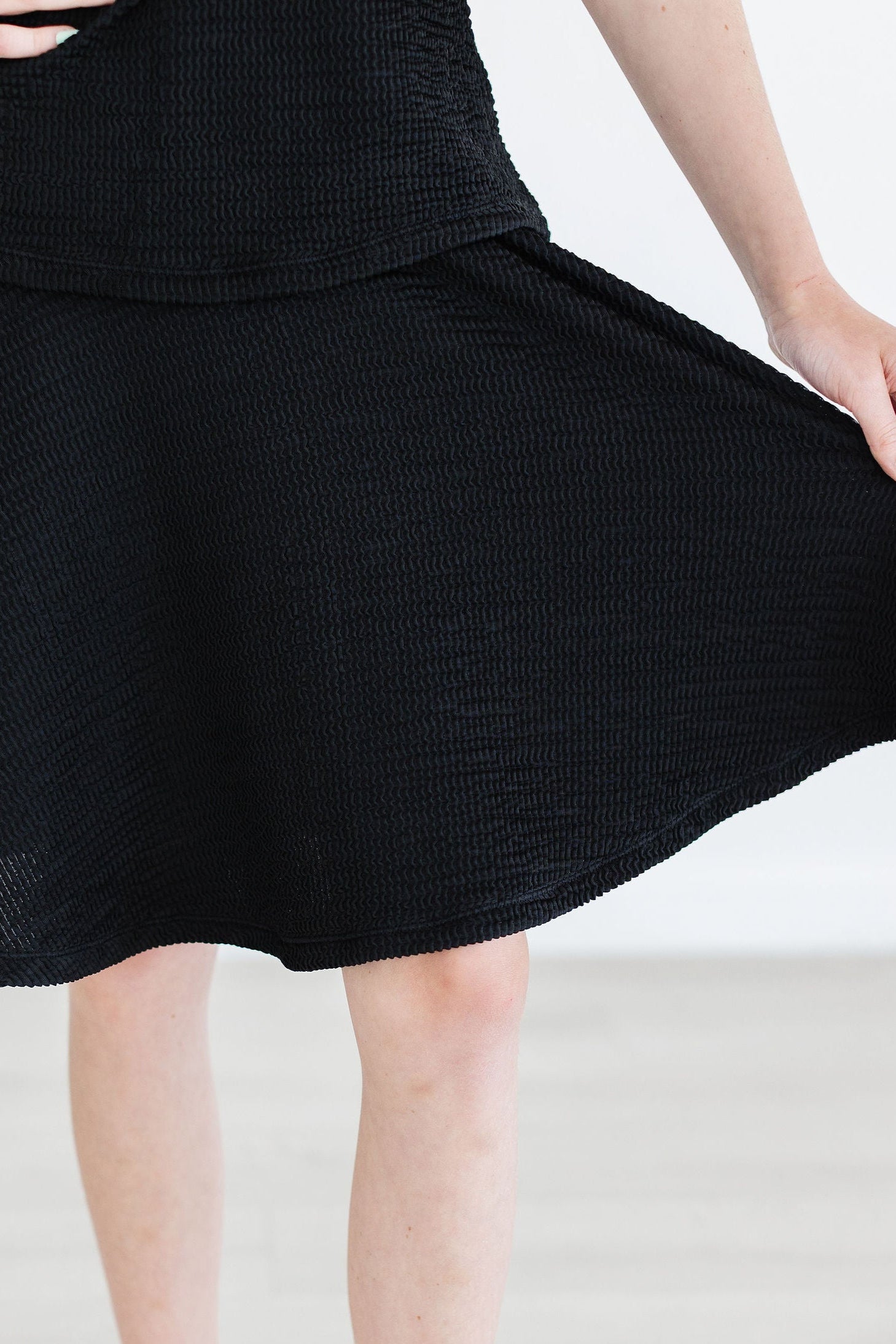 Black Scrunchy Twirl Skort