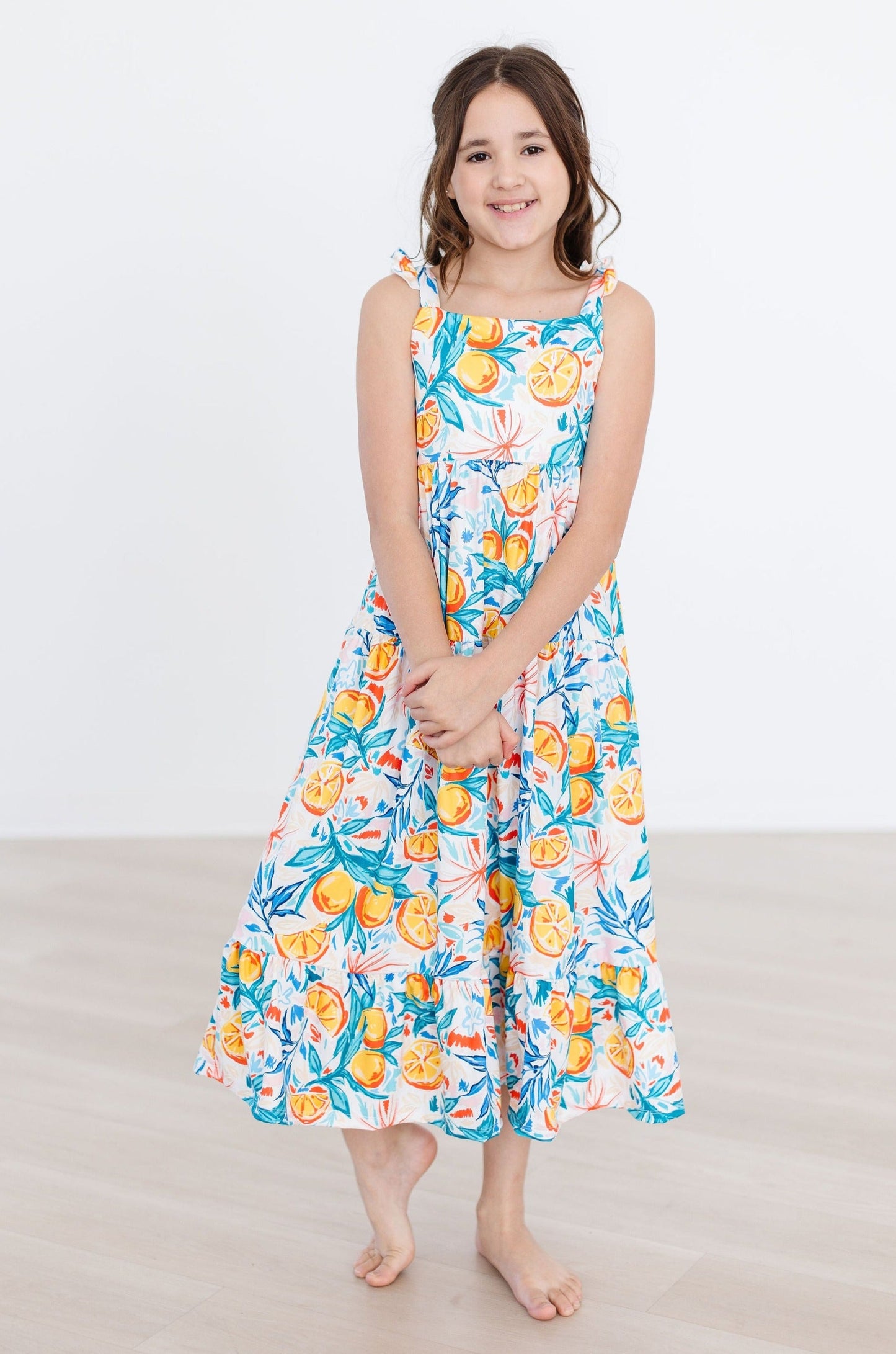 SALE Tropical Summer Ruffle Maxi Dress