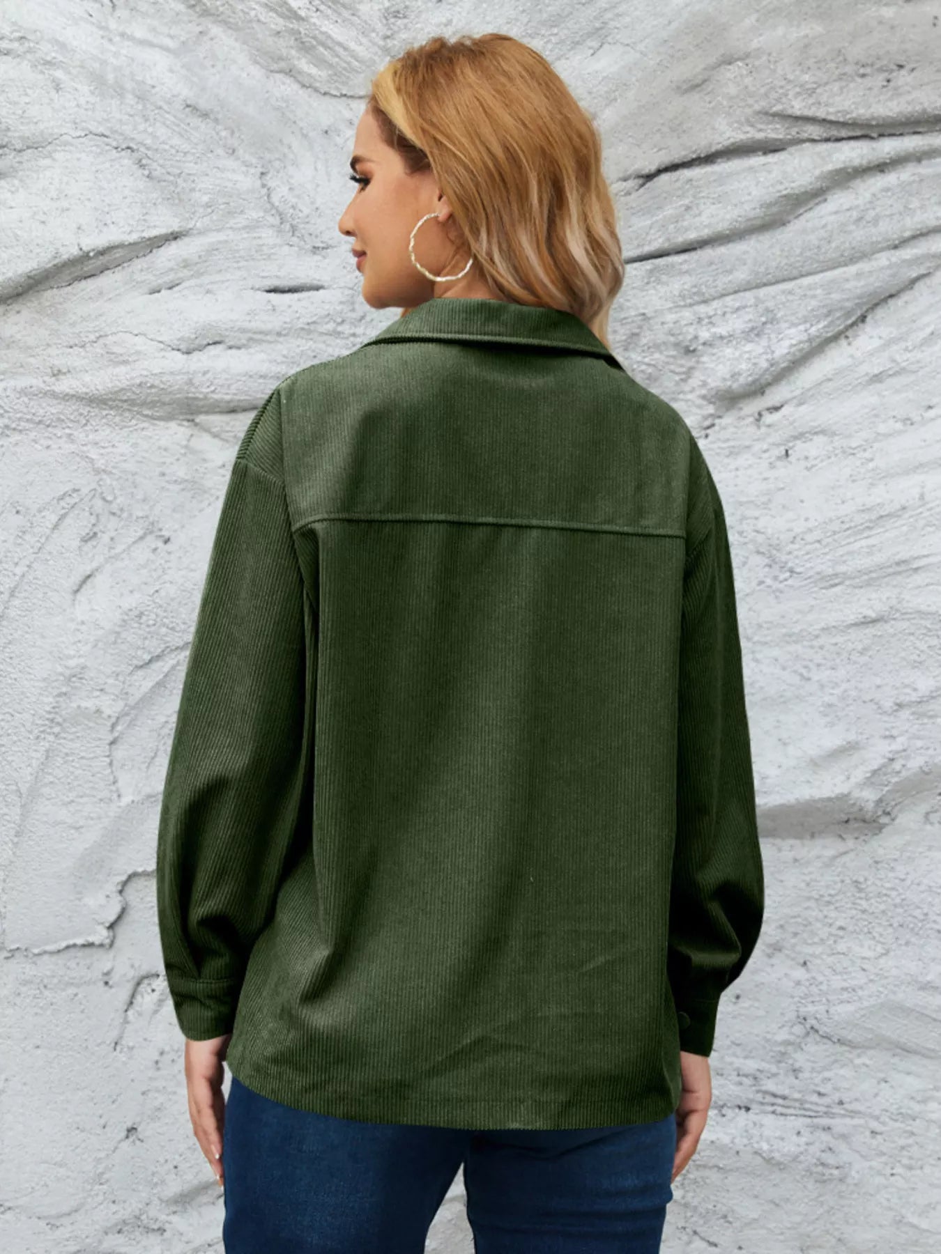 Casual Corduroy Button-Down Jacket