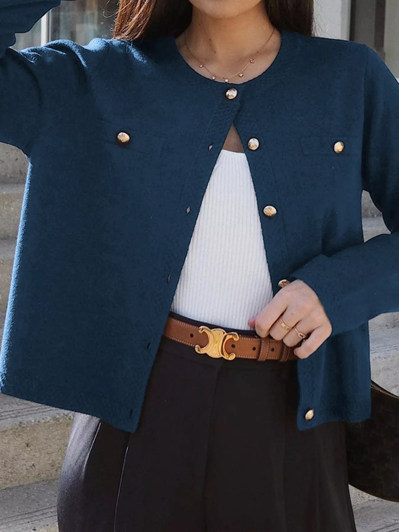 Button-Down Knit Cardigan