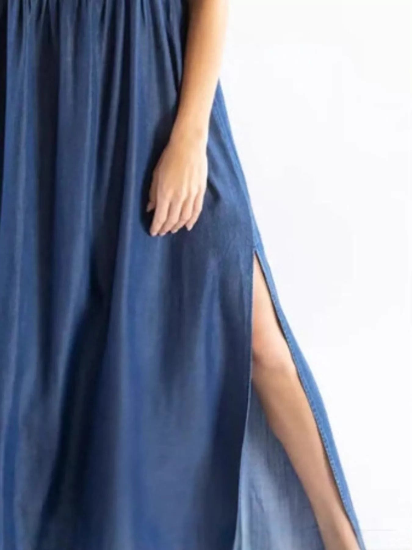 Full Size Square Neck Cami Dress with Side Slit Plus Size