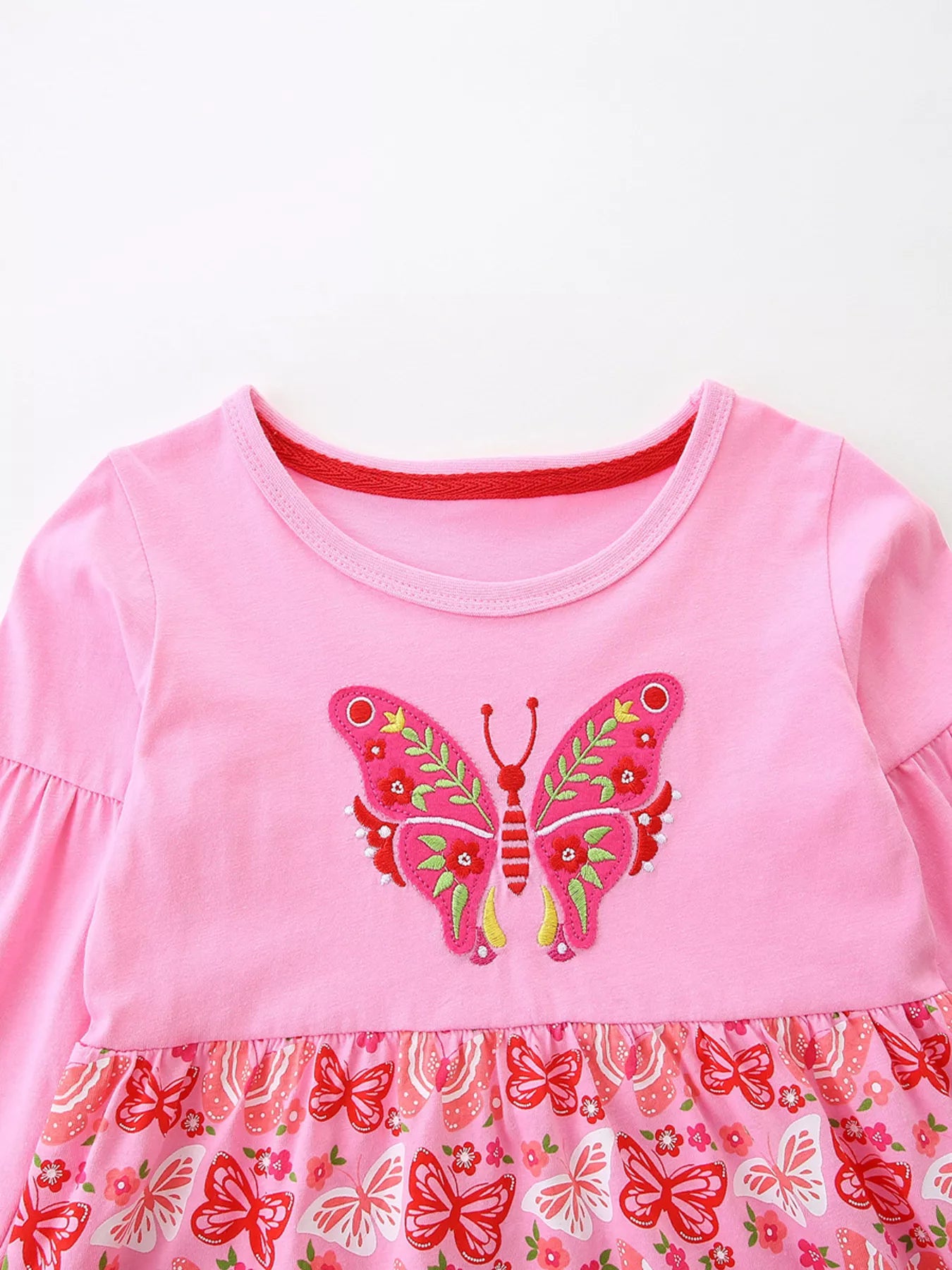 Children's Butterfly Long Sleeve Casual Dress
