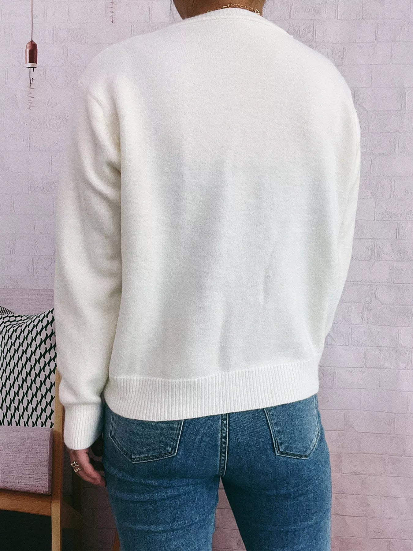 Flower Button Up Long Sleeve Cardigan