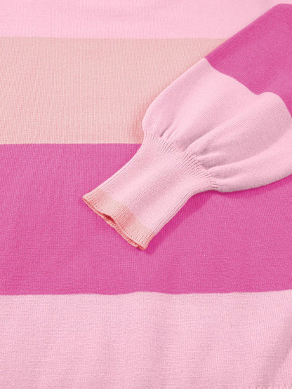 Sequined HOLLY JOLLY Color Block Crew Neck Sweater