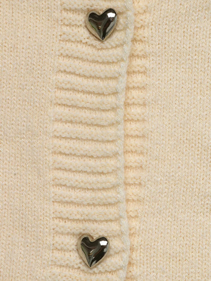 Pearl Embellished Button-Up Cardigan