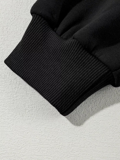 Drop Shoulder Zip Up Jacket and Drawstring Pants Active 2pcs Set