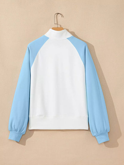 Color Block Snap Buttons Sweatshirt