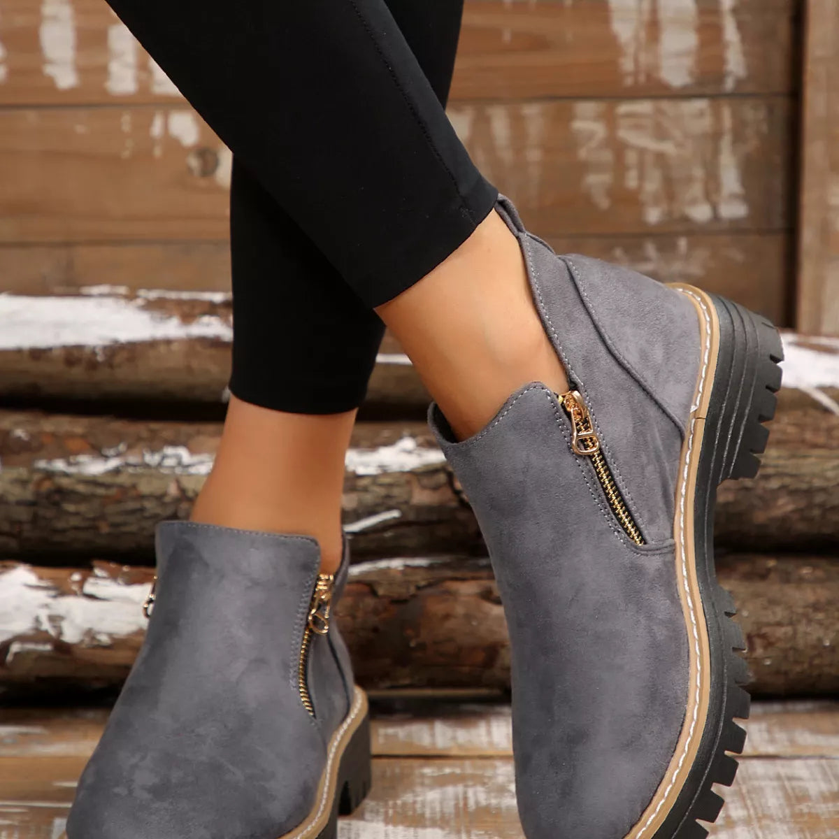 Side Zip Ankle Boots