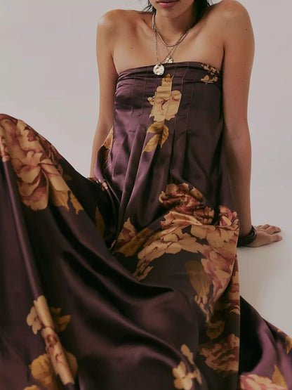 Floral Print Sleeveless Maxi Dress