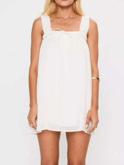 Frill Square Neck Mini Dress