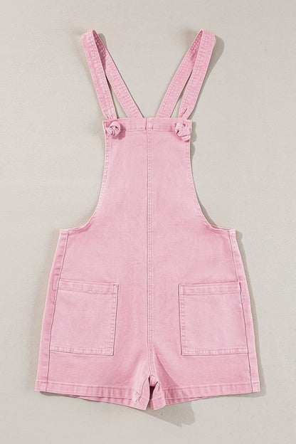 Knot Straps Denim Overalls with Pockets