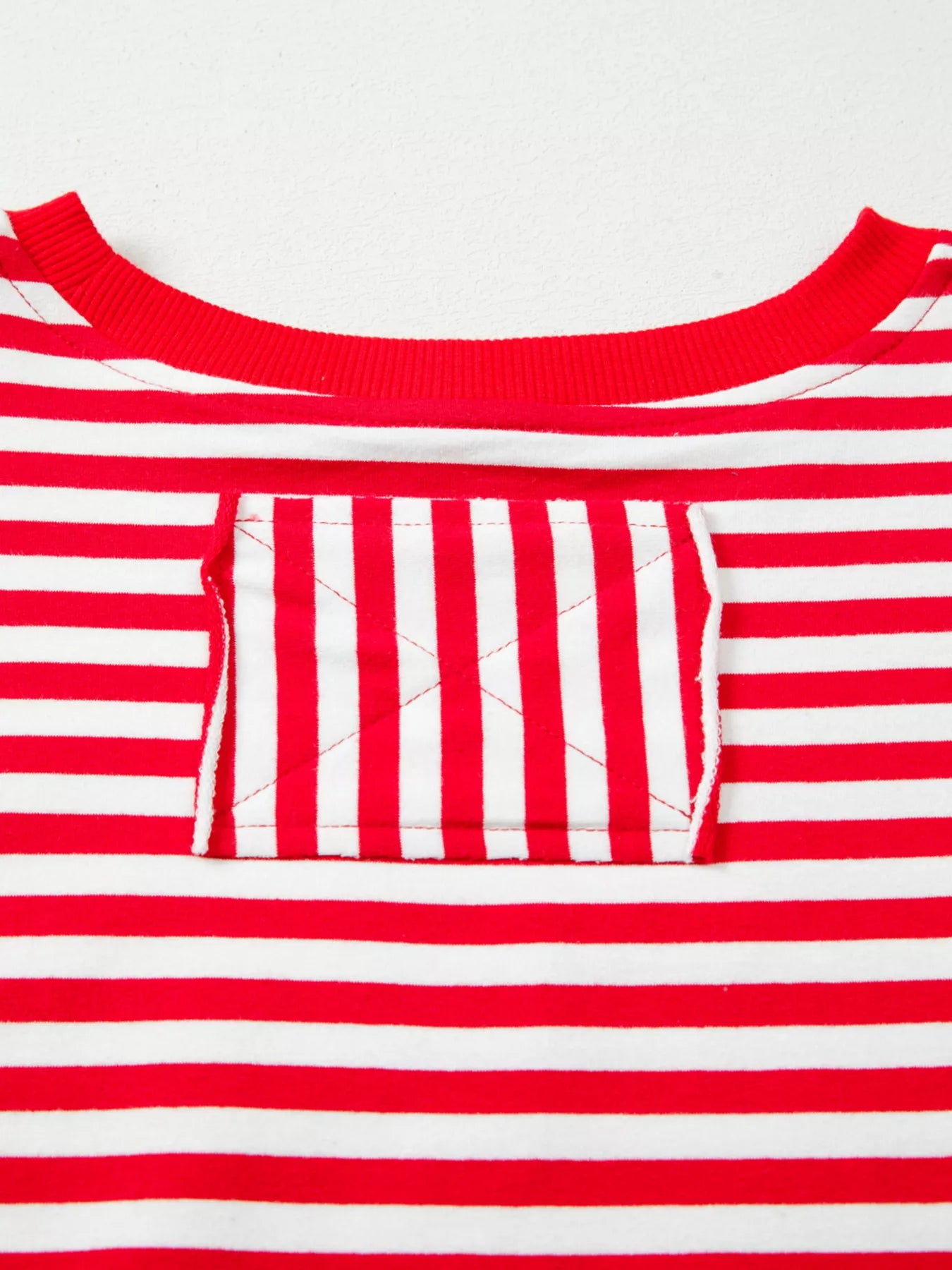 Stripe Exposed Seam Drop Shoulder Casual Top