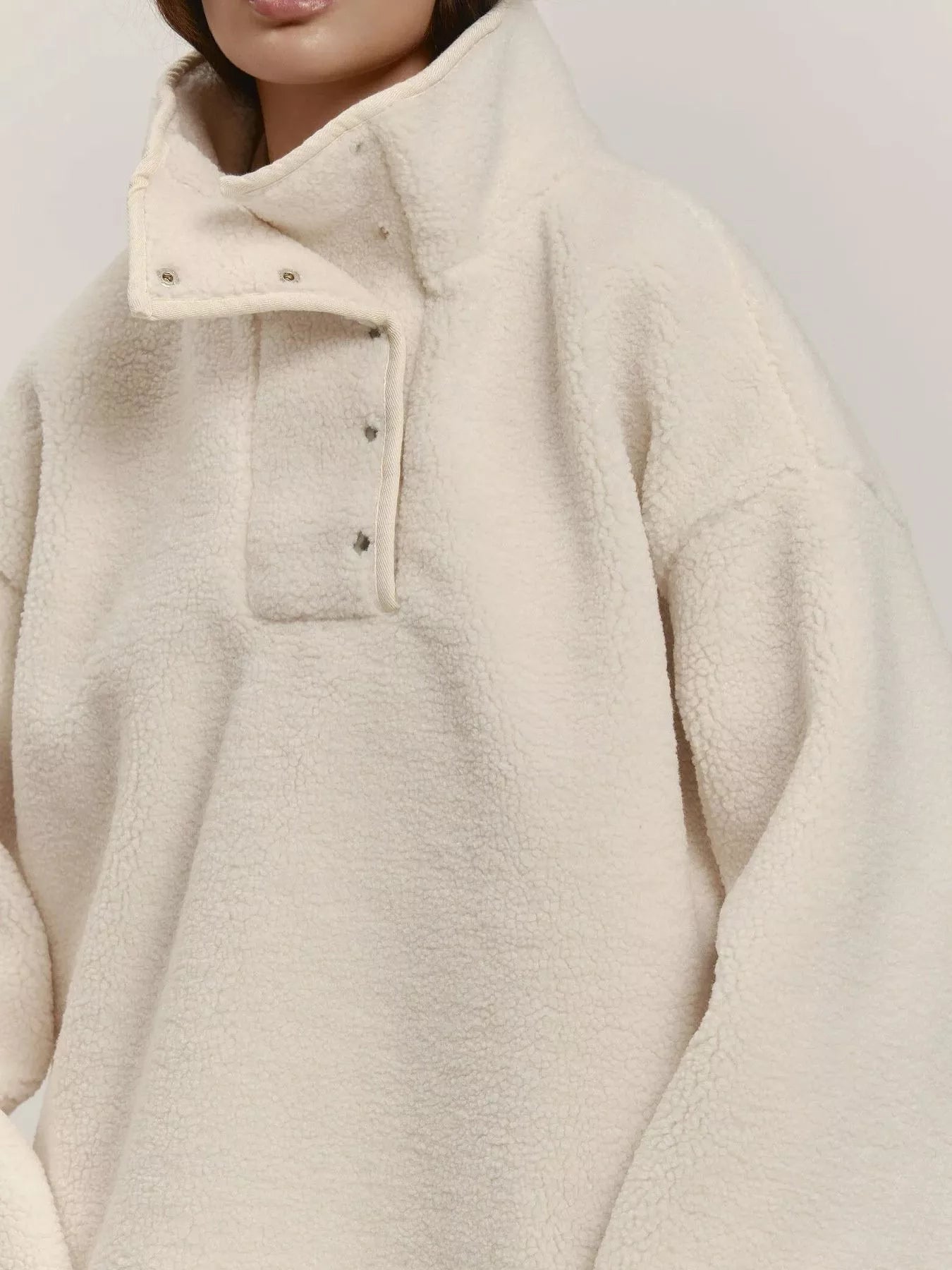 Cozy Sherpa Dropped Shoulder Sweatshirt
