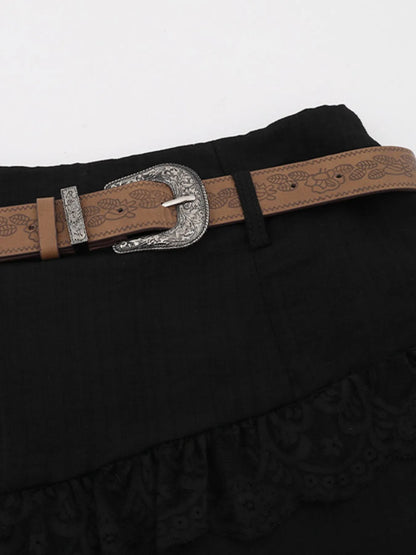 Asymmetrical Lace Ruffle Skirt