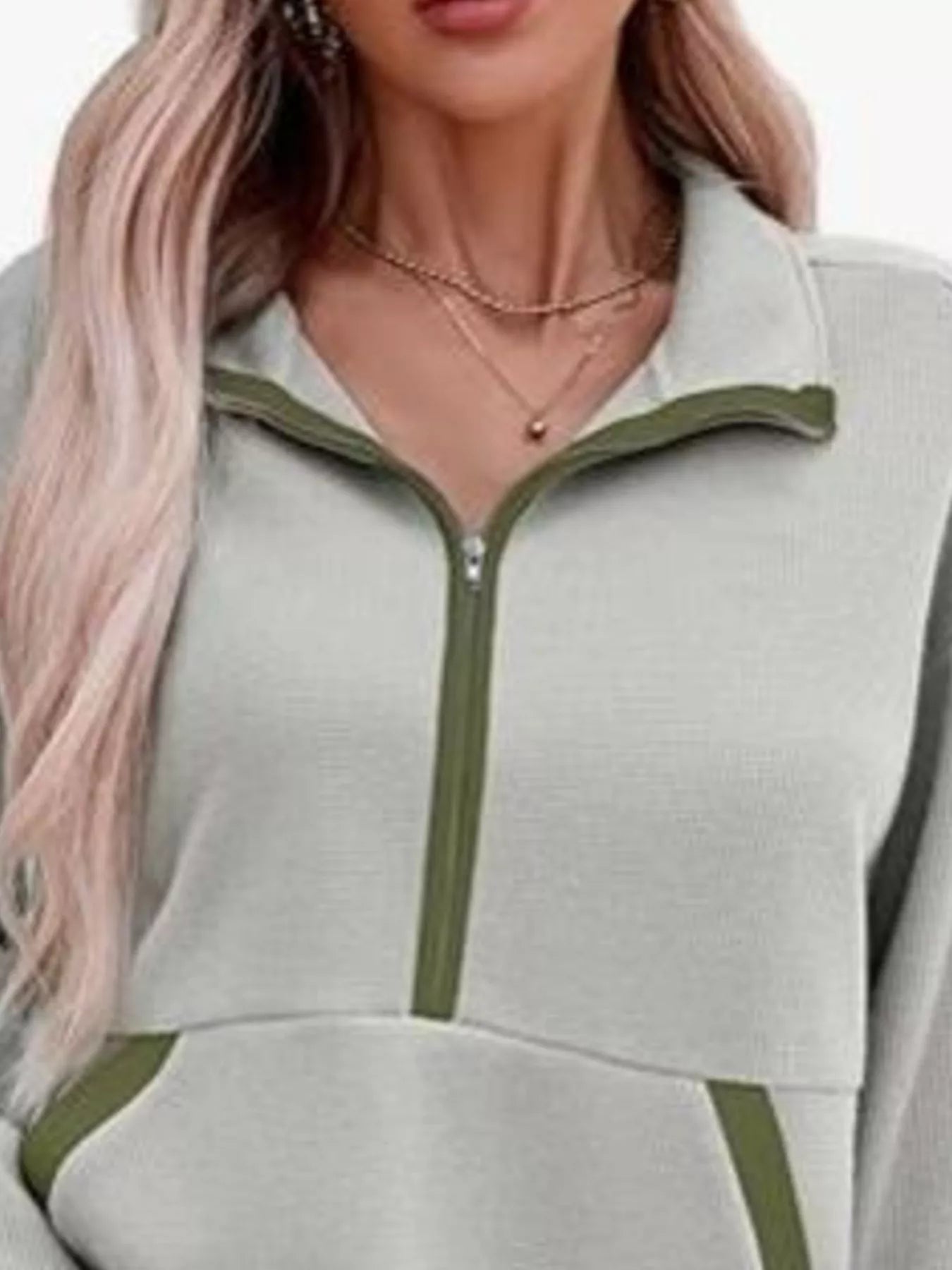 Half Zip Dropped Shoulder Sweatshirt