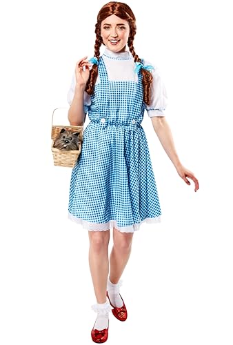 Women's Dorothy Costume - Wizard of Oz Blue Gingham Dress with Hair Bows