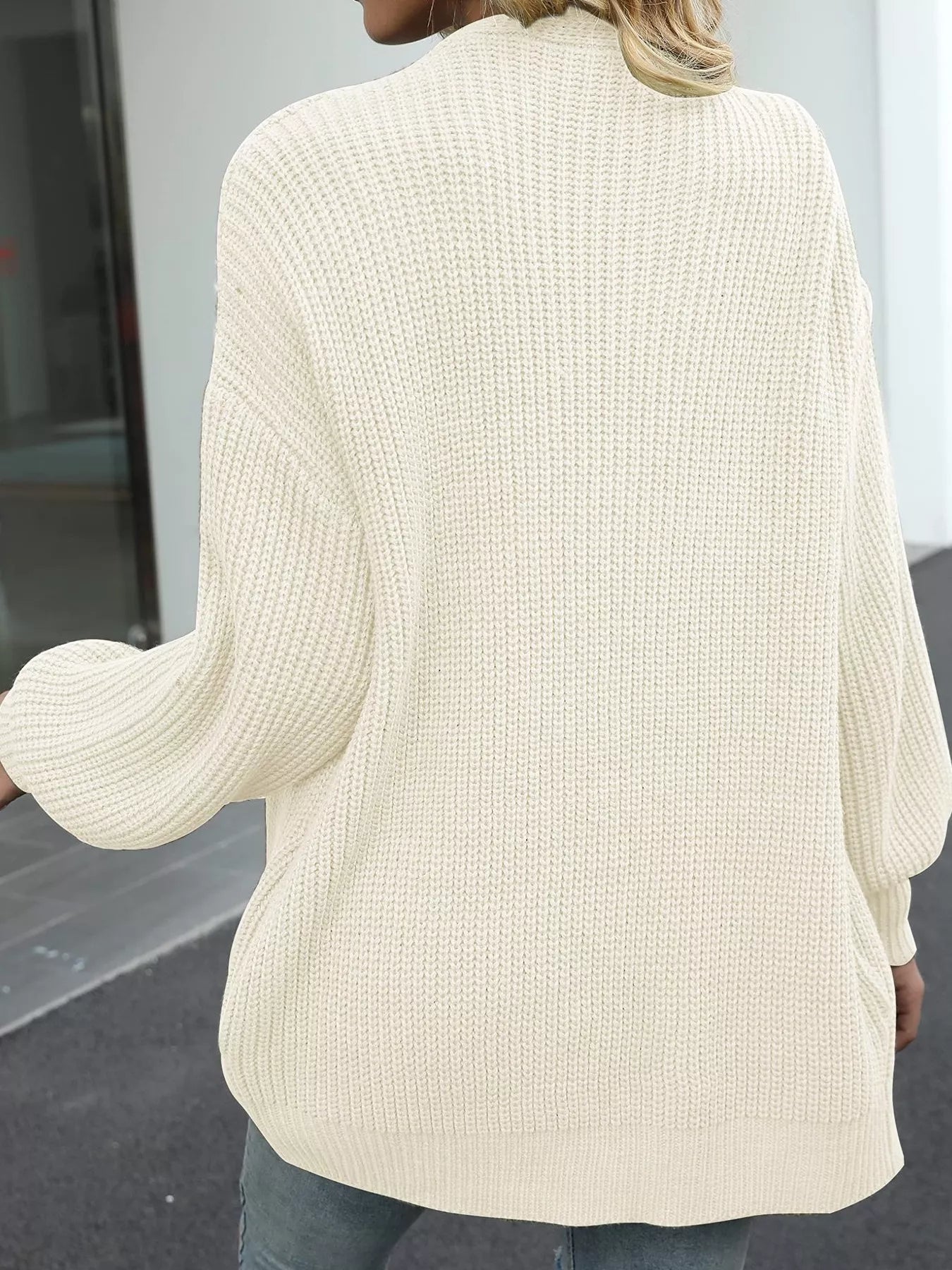 Oversized Chunky Knit Open Front Cardigan