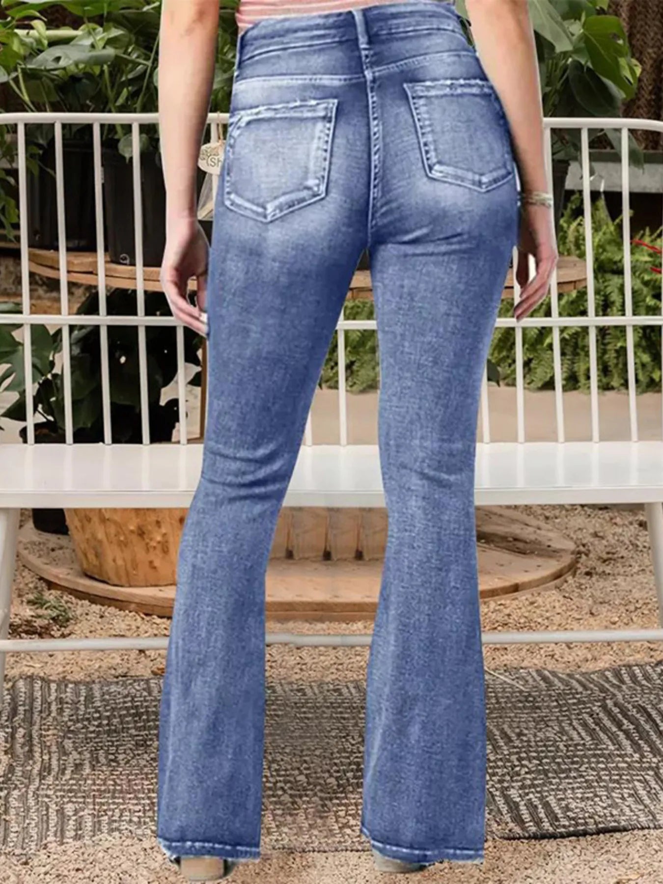 Full Size Vintage Wash Flare Jeans Plus Size