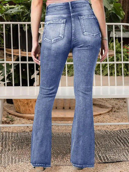 Full Size Vintage Wash Flare Jeans Plus Size