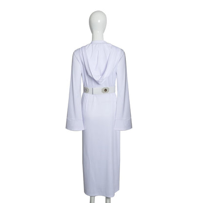 Princess Costume Long Robe - Women's Star Cosplay Dress with Belt