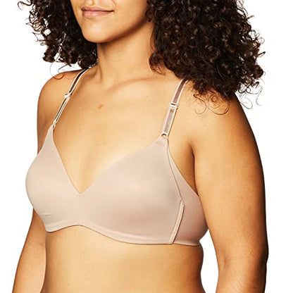 Pink Wear Everywhere Lightly Lined Bra - Warner's Women's No Side Effects Underarm-Smoothing Comfort Wireless Lightly Lined T-Shirt Bra 1056 Toasted Almond