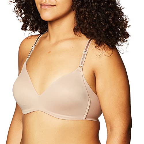 Pink Wear Everywhere Lightly Lined Bra - Warner's Women's No Side Effects Underarm-Smoothing Comfort Wireless Lightly Lined T-Shirt Bra 1056 Toasted Almond