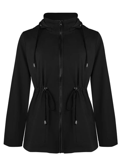 Zip Up Waterproof Hooded Outerwear