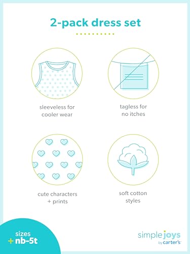 Girls Dress Set 2-Pack - Short Sleeve and Sleeveless Dresses