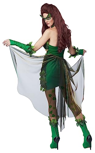 Women's Lethal Beauty Costume - Poison Ivy Halter Dress with Accessories