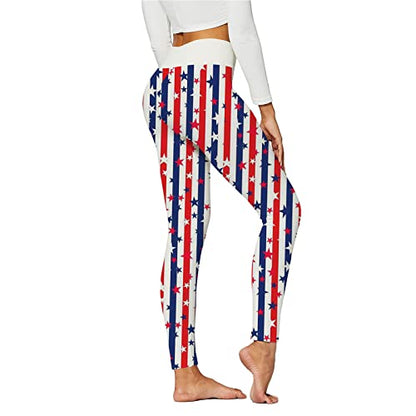 American Flag Pants - Patriotic High Waist Leggings for Women Fourth of July American Flag Patterned Compression Tights Women USA Flag Hot Pink-a