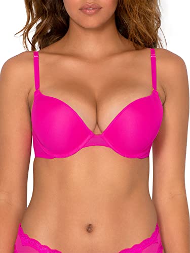 Pink Wear Everywhere Lightly Lined Bra - Smart & Sexy Women's Maximum Cleavage Underwire Push Up Bra Electric Pink (Mesh)
