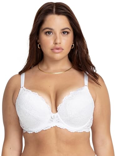 Pink Wear Everywhere Lightly Lined Bra - Smart & Sexy Women's Maximum Cleavage Underwire Push Up Bra White