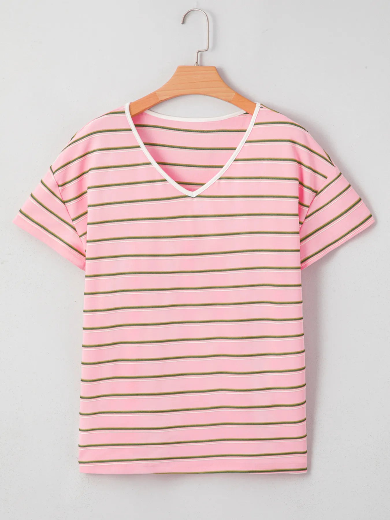 Striped Casual V-Neck T-Shirt