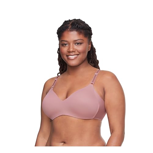 Pink Wear Everywhere Lightly Lined Bra - Warner's Women's No Side Effects Underarm-Smoothing Comfort Wireless Lightly Lined T-Shirt Bra 1056 Mauve Haze
