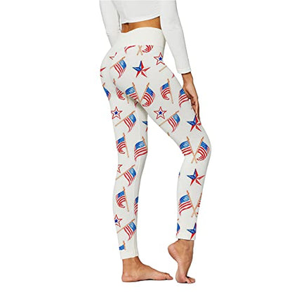 American Flag Pants - Patriotic High Waist Leggings for Women Fourth of July American Flag Patterned Compression Tights Women USA Flag Hot Pink-b