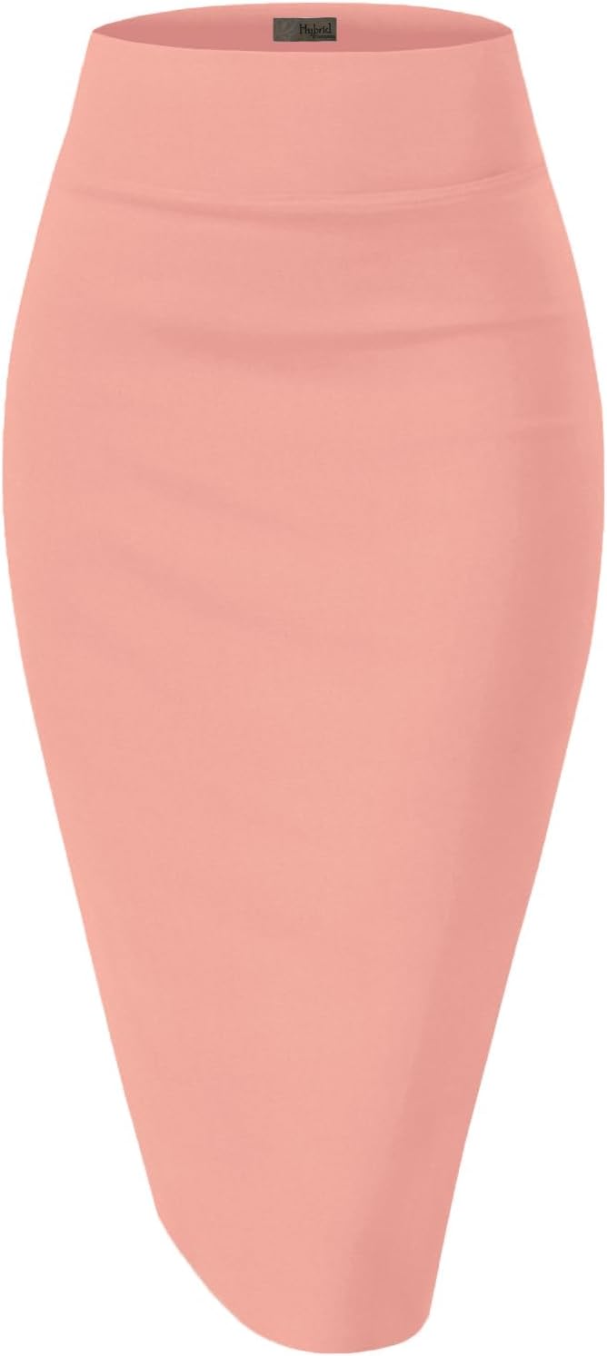 Women's High Waist Pencil Skirt - Premium Stretch Ponte Business Professional Below Knee