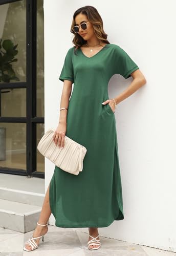 Vanya Maxi Dress in Zebra - Womens Summer V Neck Maxi Dress Casual Loose Split Dresses with Pockets MY128