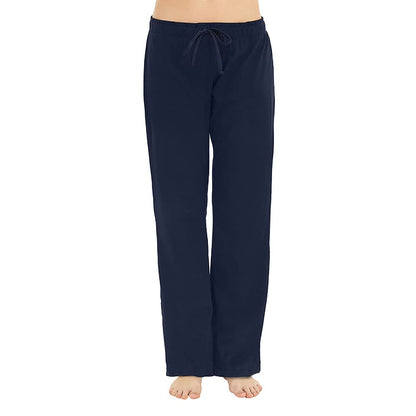 Women's Cotton Pajama Pants - Soft Comfortable Lounge Sleep Bottoms Navy