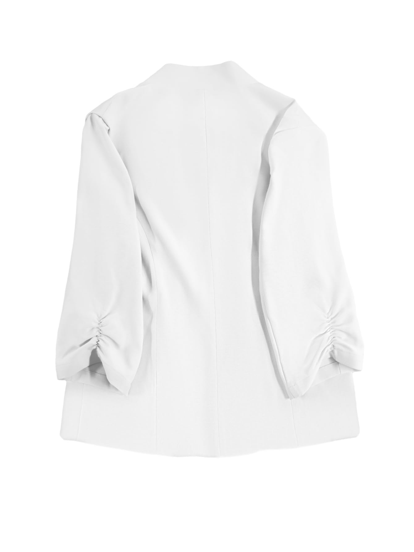 Women's Tweed Blazer Jacket - Open Front Stand Collar Professional Work Coat