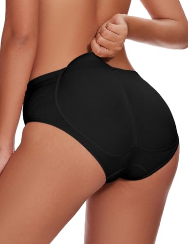 Skims Butt Pads - Butt Lifter Panties Shaperwear for Women Seamless Hip Enahncer Body Shaper Boyshort Padded Underwear Black-1