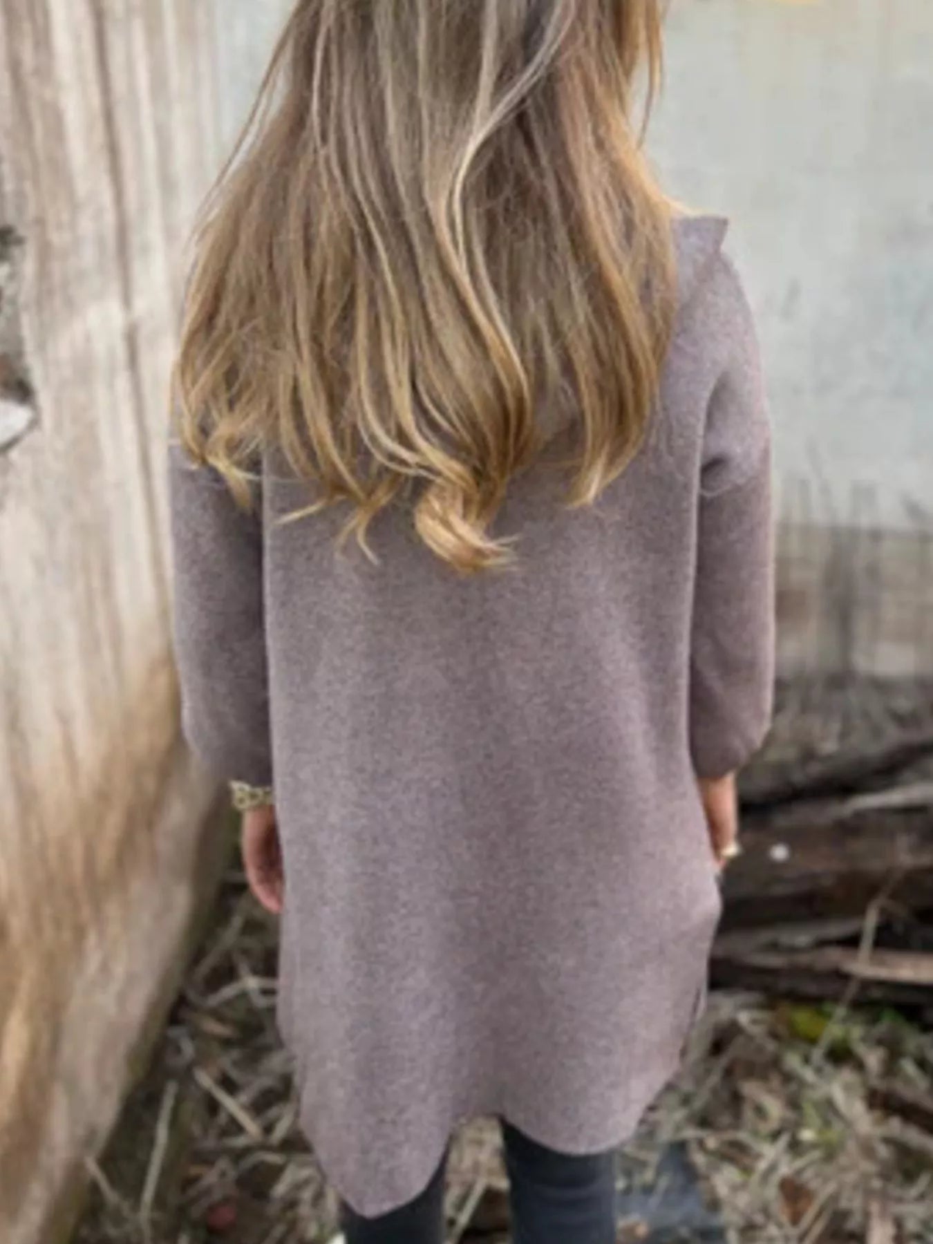 Full Size Open Front Hooded Cardigan Plus Size