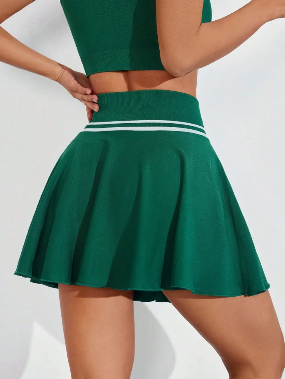 Ruched High Waist Mini Active Skirt